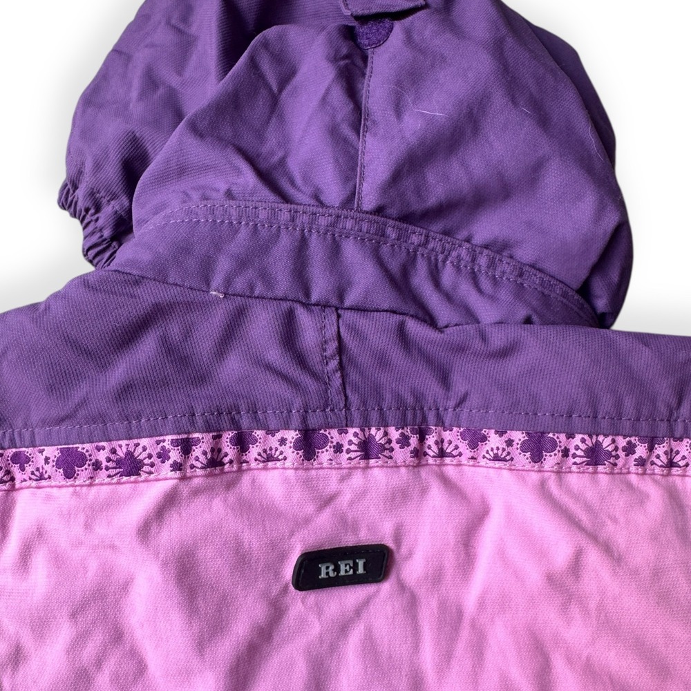 REI Toddler Girls 18 Months Purple Pink Fleece Lined Winter Jacket Hooded - Picture 10 of 13